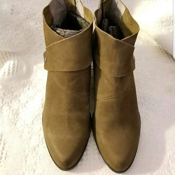 Eileen Fisher ankle boot 6 Tag olive green nubuck - Picture 2 of 7